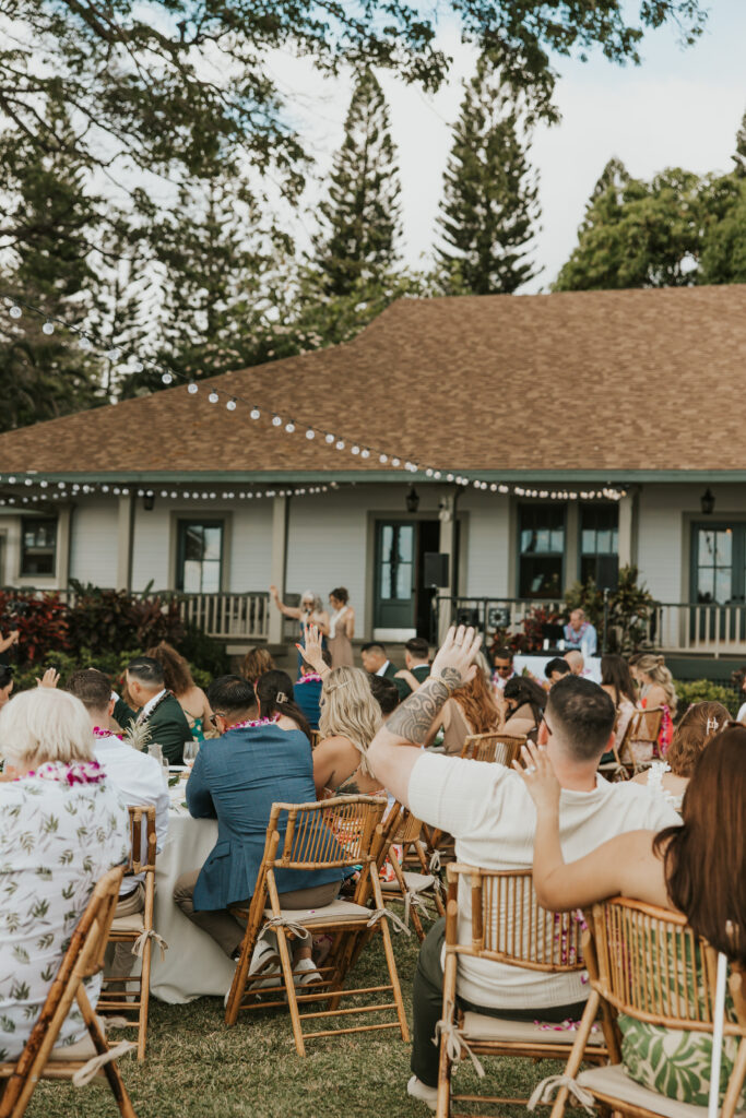 Maui Elopement Photographer captures wedding guests celebrating 