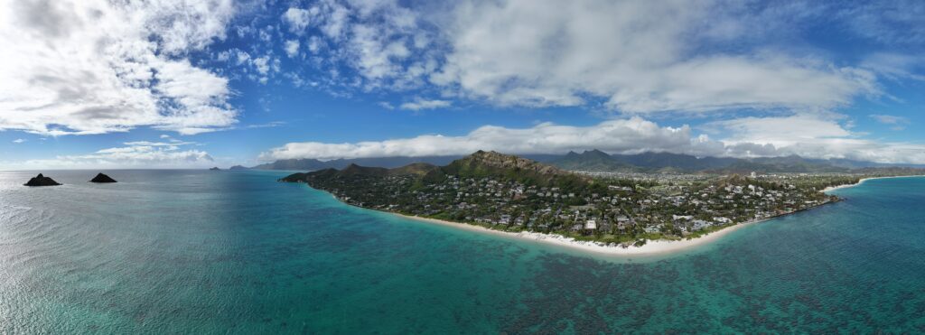 Maui Wedding Photographer captures Oahu Island from distance